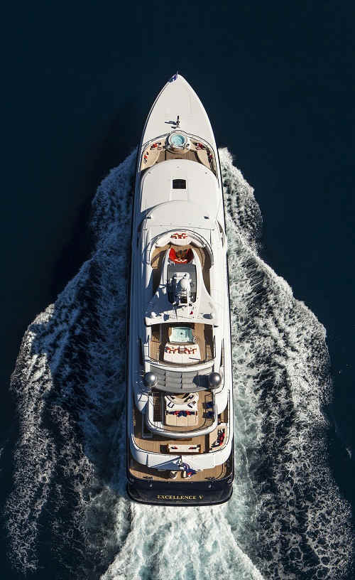 Yacht Excellence V aerial shot