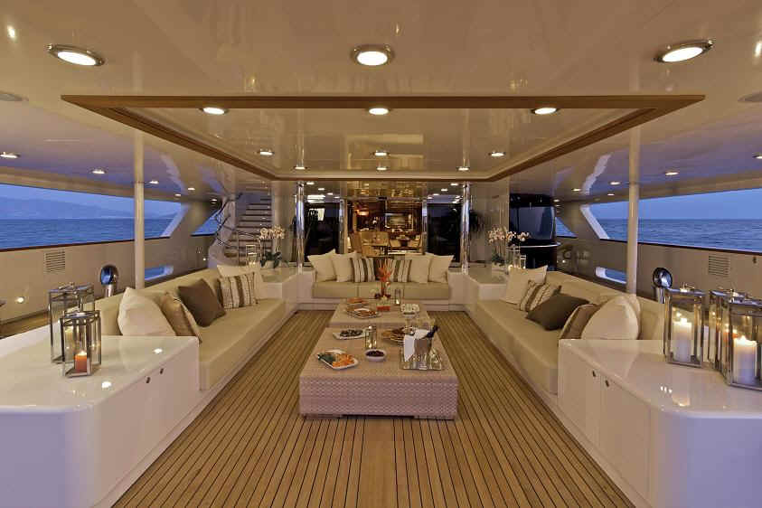 Yacht Omega aft deck