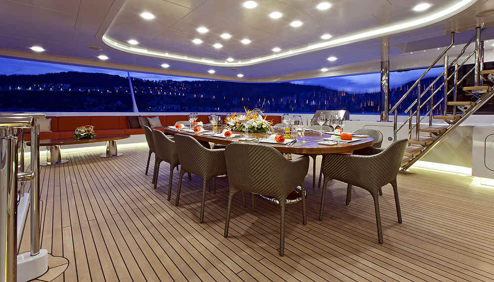 Yacht Turquoise Aft deck