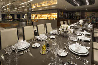 Yacht Serenity dining room